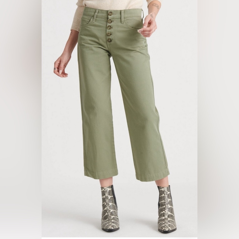 Lucky Brand mid rise crop wide leg jean.
